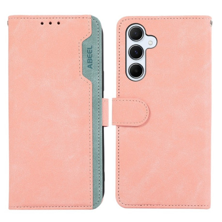 Чехол-книжка ABEEL Color Block Magnetic RFID Leather на Samsung Galaxy A26 5G - Pink-Cyan