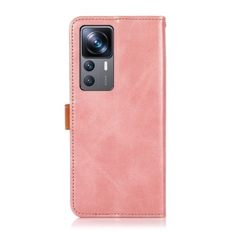 Чехол-книжка KHAZNEH Dual-color Cowhide для Xiaomi Redmi K50 Ultra/12T/12T Pro KHAZNEH - розовое золото