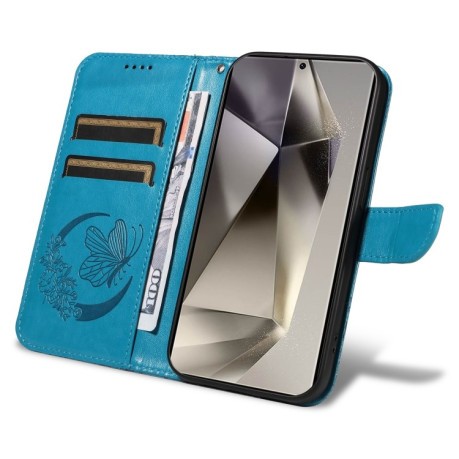 Чохол-книжка Swallowtail Butterfly Embossed Leather  для Samsung Galaxy S25 Ultra 5G - синій