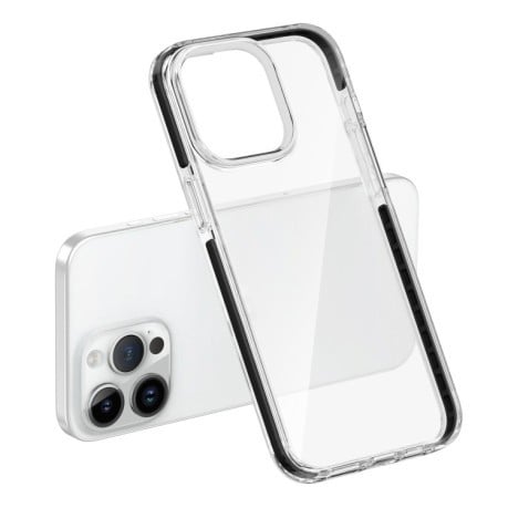 Противоударный чехол Two-color Shockproof для iPhone 15 Pro-прозрачно-черный