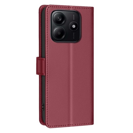 Чохол-книжка Litchi Texture RFID Anti-theft Leather для Xiaomi Redmi Note 14 4G - червоний
