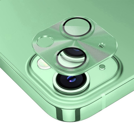 Защитное стекло на камеру ENKAY Aluminium для iPhone 15 / 15 Plus - зеленое