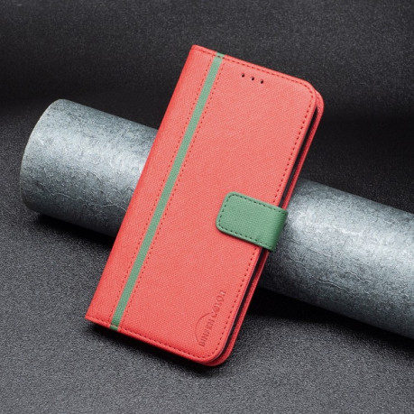 Чехол-книжка BF13 Color Matching Cross для Xiaomi Redmi 10C - красный