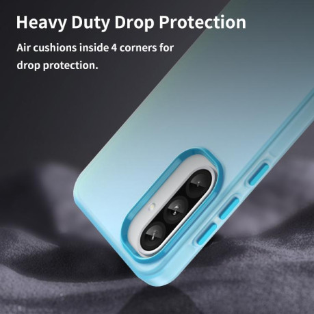 Противоударный чехол Frosted Translucent TPU Hybrid PC для Samsung Galaxy A56 5G - синий