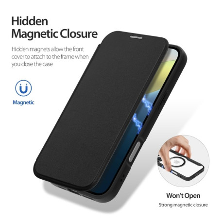 Чохол-книжка DUX Skin X Pro Series Magsafe на iPhone 16 Plus - чорний