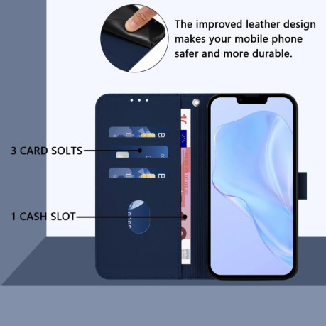 Чехол-книжка Skin Feel S-type для iPhone 16e - синий