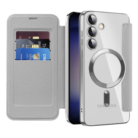 Чохол-книжка Shield MagSafe RFID Anti-theft Leather  для Samsung Galaxy S25+ 5G - сірий