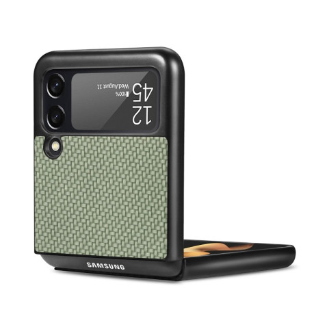 Противоударный чехол Cross Pattern Slim для Samsung Galaxy Z Flip3 5G - зеленый