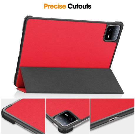 Чехол-книжка Solid Color Custer для Xiaomi Pad 6 / 6 Pro - красный