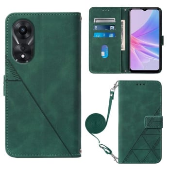 Чохол-книжка Crossbody 3D Embossed на OPPO A78/A58 - зелений