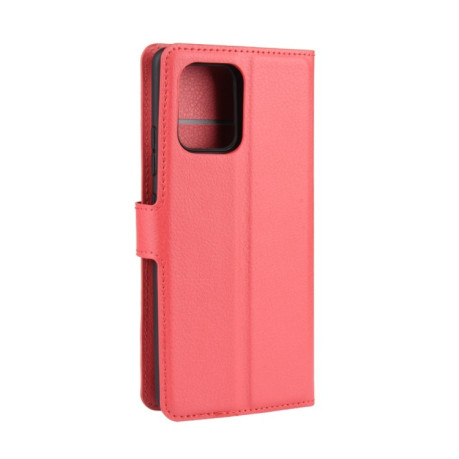 Кожаный чехол-книжка на Samsung Galaxy S10 Lite Litchi Texture красный