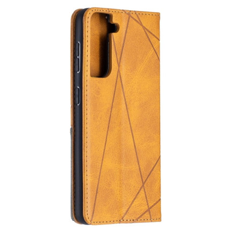 Чехол-книжка Rhombus Texture на Samsung Galaxy S21 - желтый
