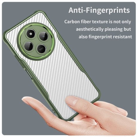 Ударозахисний чохол Carbon Fiber Texture Translucent на Xiaomi Redmi 14C 4G/Poco C75/Redmi A4 5G - зелений