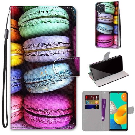 Чехол-книжка Coloured Drawing Cross для Samsung Galaxy M32/A22 4G 4G - Colorful Cakes
