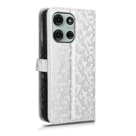 Чехол-книжка Honeycomb Dot для Motorola Moto G75 5G - серебристый