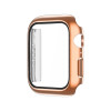 Противоударная накладка с защитным стеклом Electroplating Monochrome для Apple Watch Series 6/5/4/SE 44mm - розово золотая