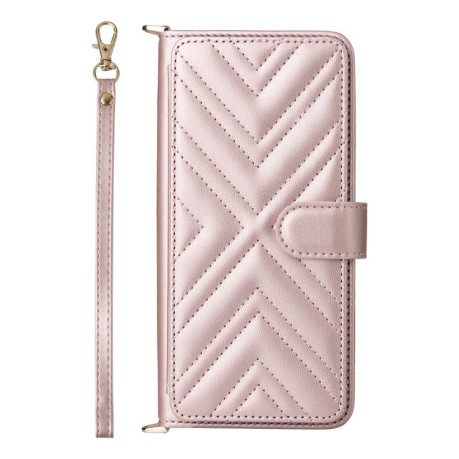 Чехол-книжка Multifunctional 6-Card Slots Leather на Realme GT 7 Pro - розовый