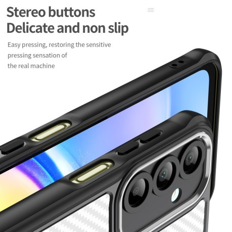 Ударозащитный чехол Carbon Fiber Texture Translucent на Samsung Galaxy A16 5G - черный