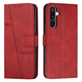 Чохол-книжка з прострочкою та фактурою Calf на на Samsung Galaxy F16 5G / M16 5G - червоний