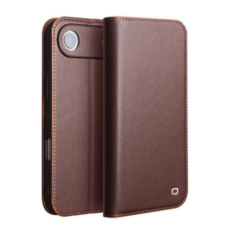 Чехол-книжка QIALINO Classic Gen2 с натуральной кожи на iPhone Air - коричневый