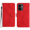 Чехол-книжка Stitching Embossed Leather для OPPO Reno13 F/Reno13 FS - красный