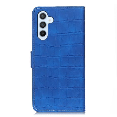 Чохол-книжка Magnetic Crocodile Texture на Samsung Galaxy S24 FE 5G - синій