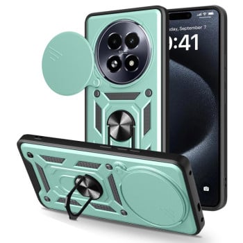 Протиударний чохол Camera Sliding для Realme 13+ 5G/13 Pro 5G/13 Pro+ - зелений