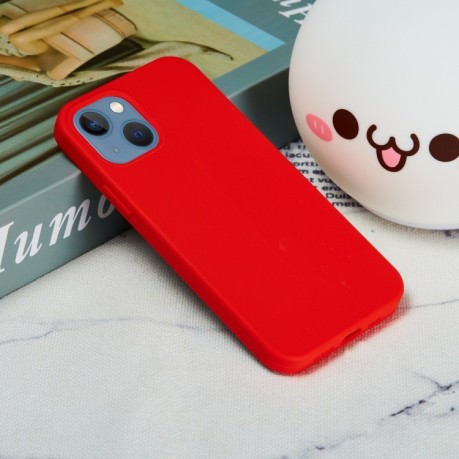Силіконовий чохол Solid Color Liquid на iPhone 14 - червоний