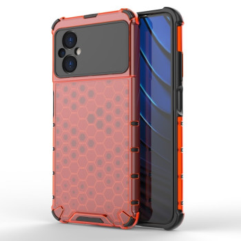 Противоударный чехол Honeycomb на Xiaomi Poco M5 - красный