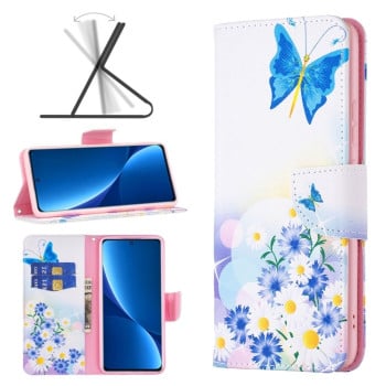 Чохол-книжка Colored Drawing Pattern для Xiaomi 12 Pro - Butterfly Love