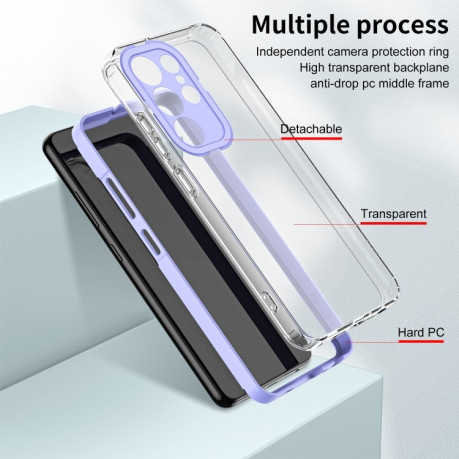 Противоударный чехол Clear Color Frame для Samsung Galaxy S23 Ultra 5G - фиолетовый