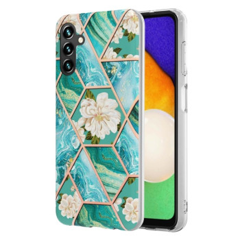 Противоударный чехол Marble Flower для Samsung Galaxy A14 5G - Blue Flower