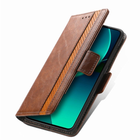 Чохол-книжка CaseNeo Splicing Dual Magnetic Buckle Leather для Xiaomi 13T / 13T Pro - коричневий
