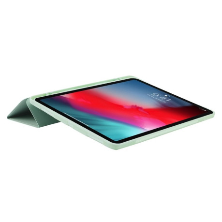 Чехол-книжка Skin Feel Tri-fold Leather Tablet Case with Pen Slot для  iPad Pro 13 2024 - зеленый