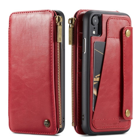 Чехол-кошелек CaseMe 011 Series Zipper Wallet Style на iPhone XR - красный