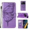 Чехол-книжка Embossed Butterfly для Xiaomi Poco X6 Pro - фиолетовый