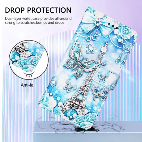 Чехол-книжка Colored Drawing Pattern Plain Weave Leather для Xiaomi Redmi Note 14 Pro 5G/Poco X7 - Butterfly