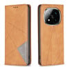 Чехол-книжка Rhombus Texture для Xiaomi Redmi Note 14 Pro 4G - желтый