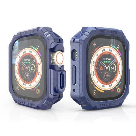 Протиударна накладка Carbon Fiber Contrast Color для Apple Watch Ultra 49mm -синя