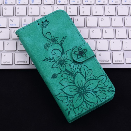 Чехол-книжка Lily Embossed Leather для Samsung Galaxy M15/F15 5G - зеленый