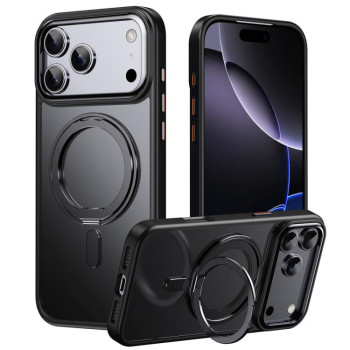 Ударозахисний чохол 360 Rotating MagSafe Magnetic Frosted на iPhone 18 Pro — чорний