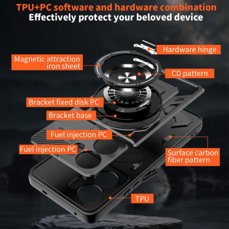 Ударозахисний чохол Armor Rotating Holder MagSafe на OPPO Reno13 F 5G - синій