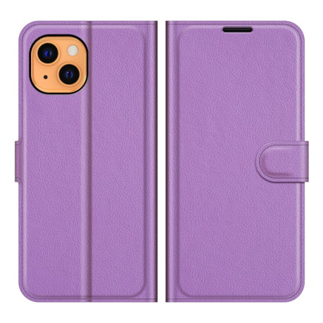 Чехол-книжка Litchi Texture на iPhone 13 mini - фиолетовый