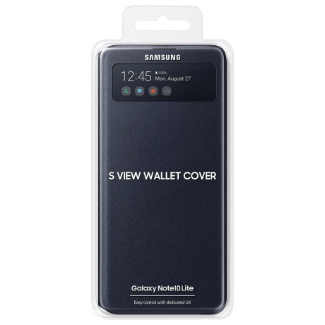 Оригинальный чехол Samsung S View Wallet для Samsung Galaxy Note 10 Lite black (EF-EN770PBEGRU)