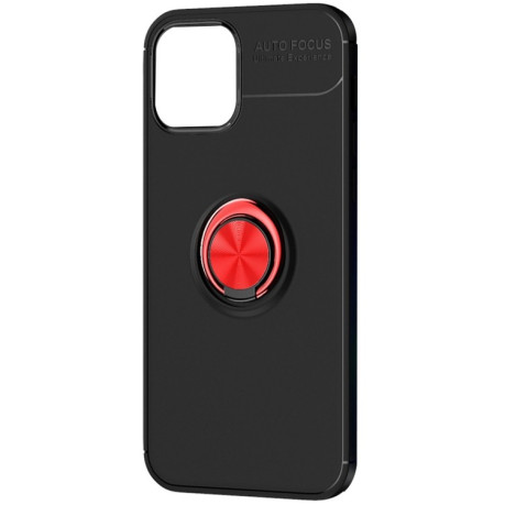 Ударозащитный чехол Metal Ring Holder 360 Degree Rotating на iPhone 12 Mini - черно-красный
