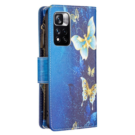 Чохол-гаманець Colored Drawing Pattern для Xiaomi Redmi Note 11 Pro 5G (China)/11 Pro+ - Gold Butterfly