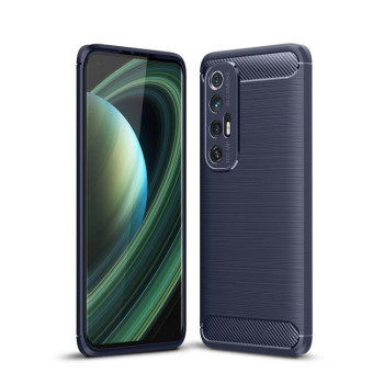 Чохол Brushed Texture Carbon Fiber на Xiaomi Mi 10S - синій