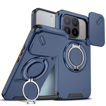 Протиударний чохол зі шторкою камери Sliding Camshield і кільцем-підставкою на Xiaomi 17T Pro 5G — синій