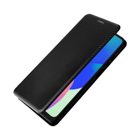 Чехол-книжка Carbon Fiber Texture на Samsung Galaxy M06 5G - черный