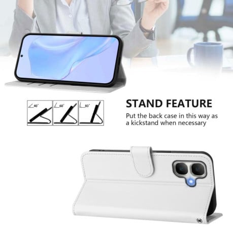Чохол-книжка з м'яким покриттям (Skin Feel) зі шнурком на Infinix Smart 20 4G / X6840 — білий
